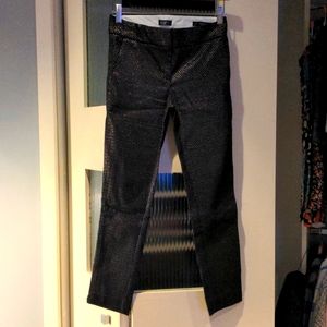 LOFT Petites Black Dress Pants, Gold Pattern